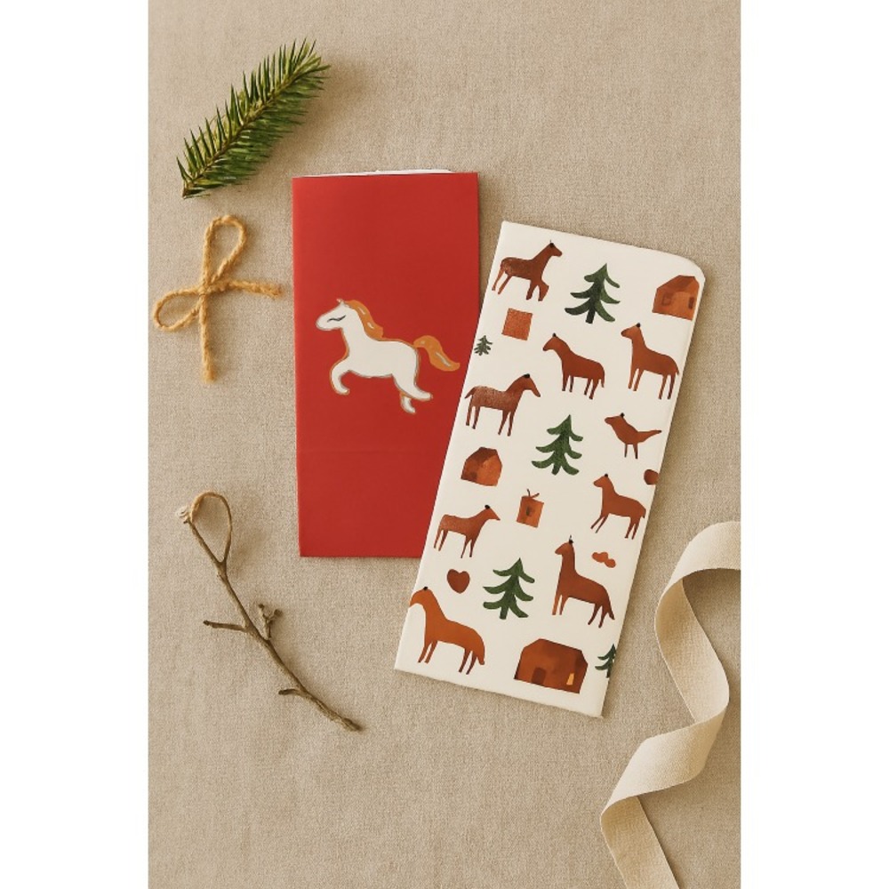 IKEA VINTERFINT Gift Bags – 12 Pack – Nordic Animal & Dala Horse Designs – Disco